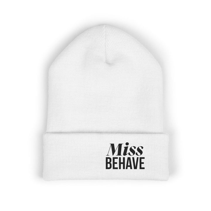 MISS BEHAVE REBEL BEANIE WHITE